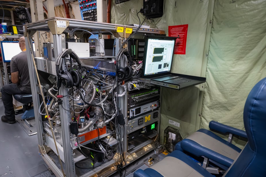Instrument rack installed on the NSF NCAR C-130