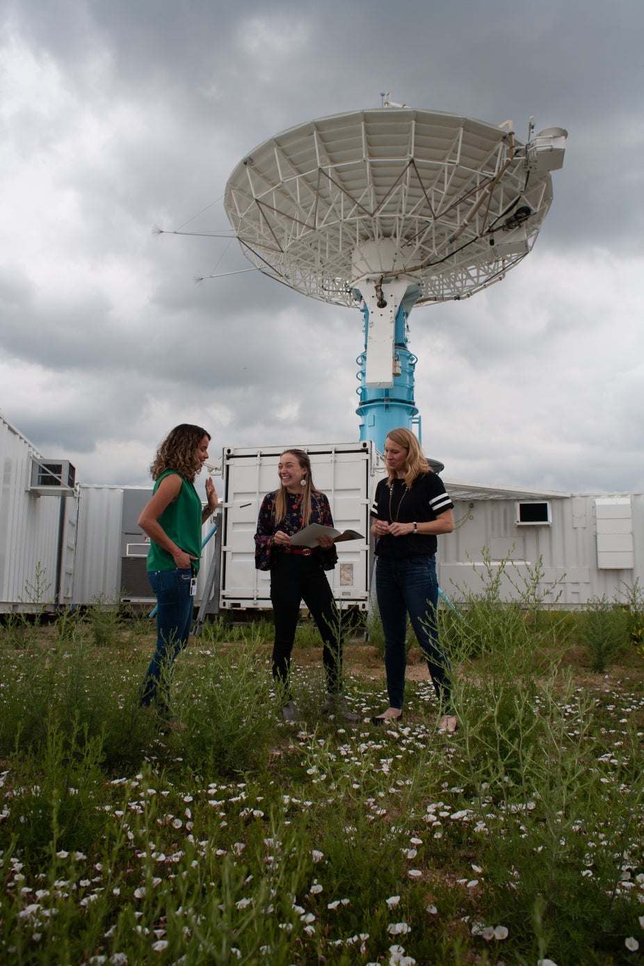 A SOARS protégé meets with her two mentors at the Marshall Field site in Boulder, Colorado.