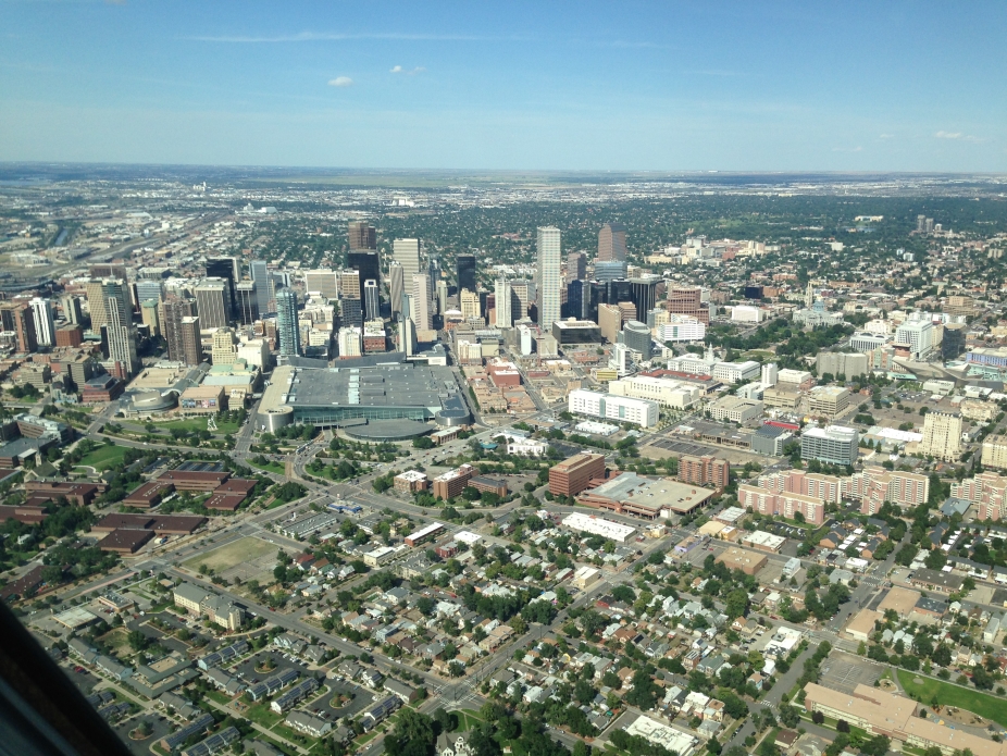 Aerial view of the city of Denver
