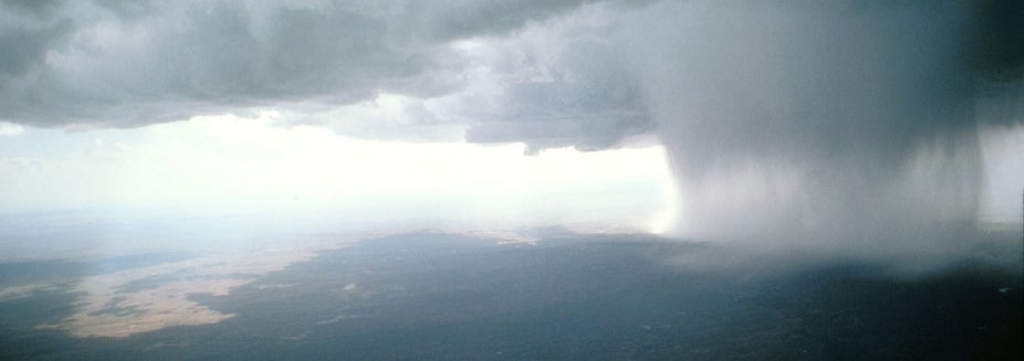 Clouds with visible rainbands