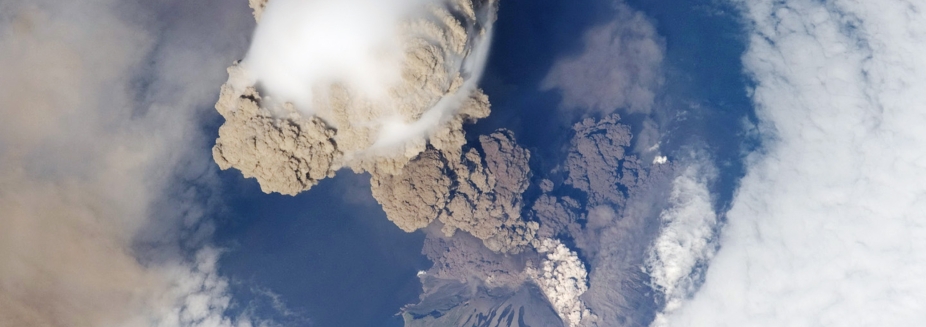 Sarychev Peak Eruption, Kuril Islands as seen from the International Space Station.