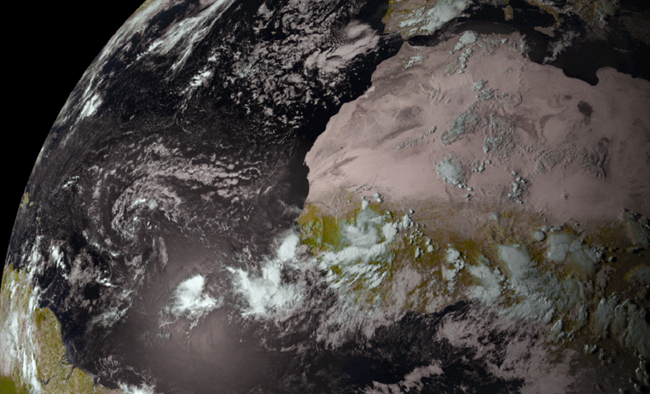 Satellite image of a tropical wave forming off West Africa