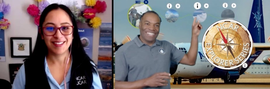 Screenshot of two presenters during a teleconference call