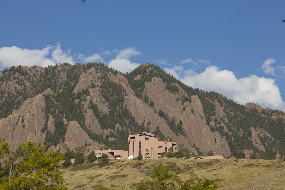 NCAR Mesa Lab with the Flatirons in the background
