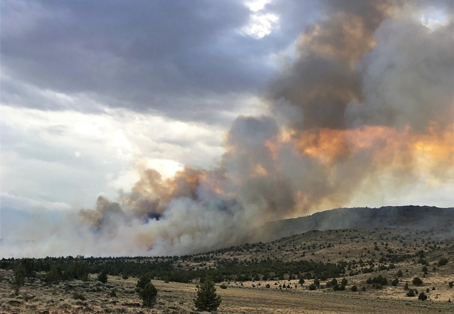Wildfire smoke from a wildland fire