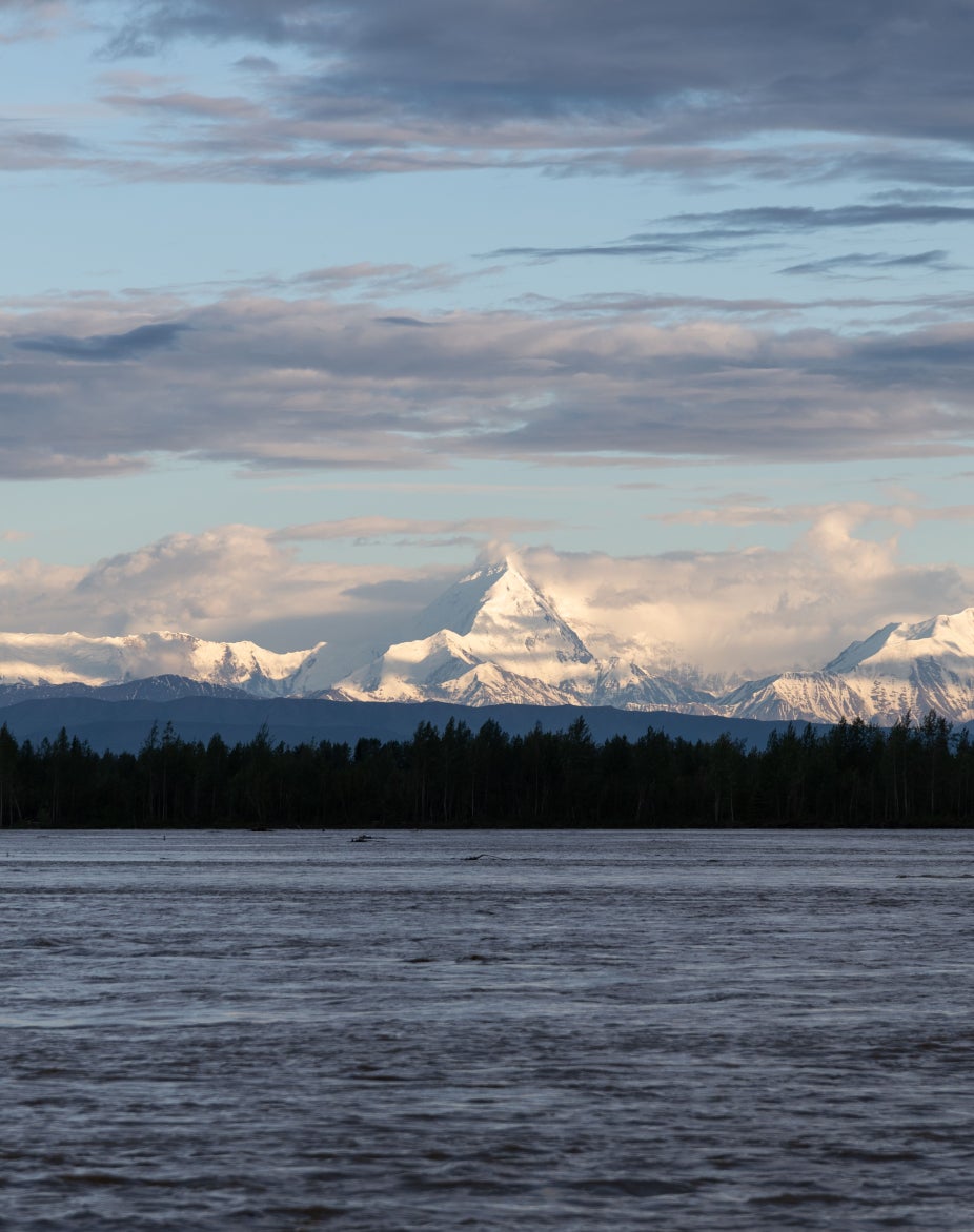 Alaskan mountains seen from the water
