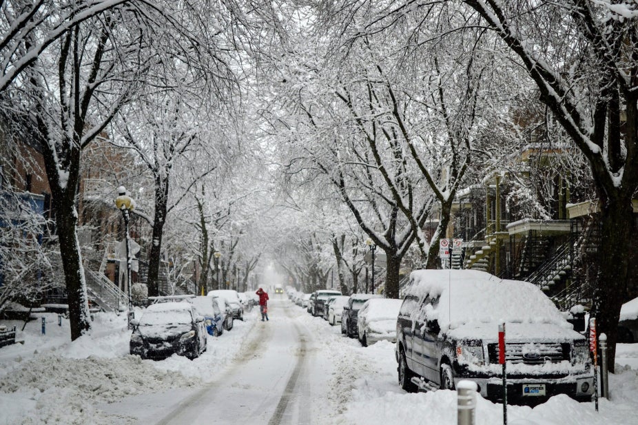 Snow covered street