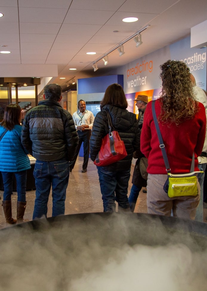 Members of the public on a tour of the NCAR Mesa Lab