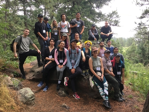 REU cohort out on a hike