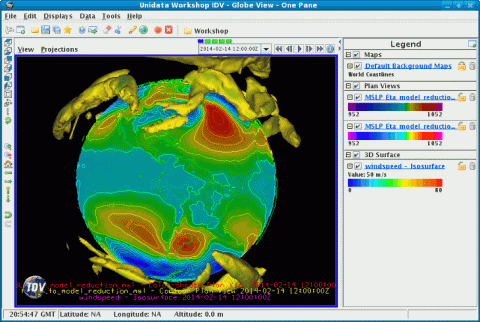 Unidata tool display of the Earth