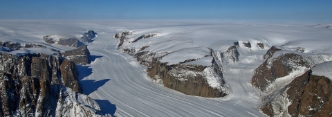 A NASA image of Greenland's ice sheet