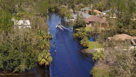 Flooding in a Florida neighborhood