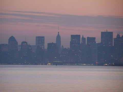 Hazy New York City skyline