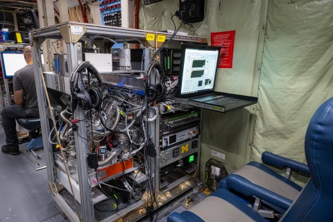 Instrument rack installed on the NSF NCAR C-130