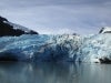 A glacier terminates into a lake