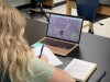 A university student uses NSF NCAR data during a classroom activity.